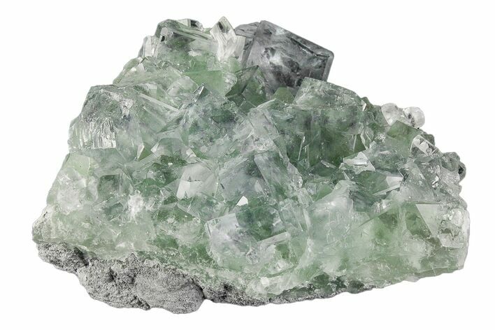 Glass-Clear, Purple & Green Cubic Fluorite Cluster - China #205570